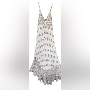 Linen washable dress S/M READ! India asymmetrical Boho festival summer maxi